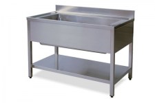 lavello lavapentole inox aperto con ripiano inferiore
